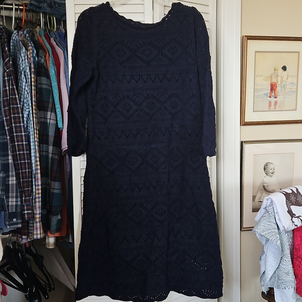Lovely cotton blend open work dress